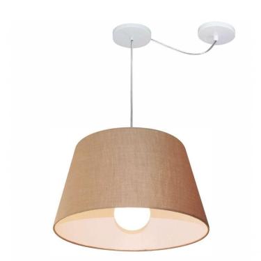 Imagem de Lustre Pendente Cone Com Desvio De Centro Vivare Md-4273 Cúpula Em Tecido 30x40cm - Biv...