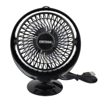 Imagem de Ventilador Pequeno De Mesa Portátil Silencioso Usb 20cm Preto Com Inclinação Para Direcionar O Vento (20 cm)