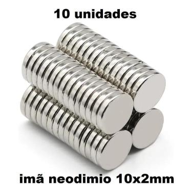 Imagem de 2X Ima De Neodímio 10X2 Redondo Pequeno 10Mm X 2Mm N35 - 10P