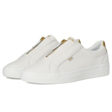 Imagem de Keds Tênis feminino Pursuit Zip, Couro branco neve/dourado, 9.5 Wide