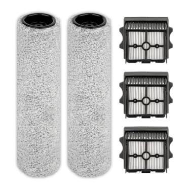 Imagem de Rolo de escova Floor One S9 Artist Pro e filtros HEPA compatíveis com aspirador de pó seco Tineco Floor One S9 Artist Pro (exceto alça), 2 rolos de escova, 3 filtros HEPA