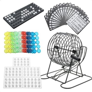 Imagem de Jogo Bingo Profissional Completo - Globo De Metal Com Cartelas Tabuleiro e Pedras