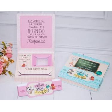 Imagem de Lembrancinha Dia Dos Professores Caixinha para Talento E Prestigio Pegue e Monte (20 Unidades Rosa)