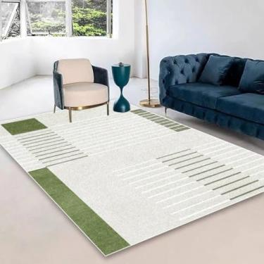 Imagem de Tapete grande, macio e fofo, verde e creme, para quarto, sala de estar, escritório, sala de estar, decoração de casa (160 x 200 cm (62 x 78 pol.)/hxx-250815001003)