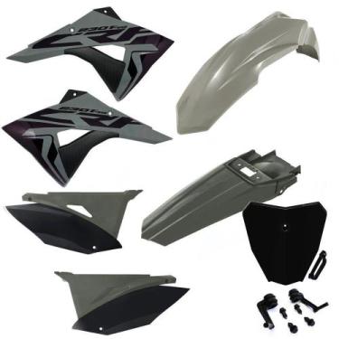 Imagem de Kit Plástico Biker Next Crf 230 Com Number Plate e Adesivos, Cinza / P
