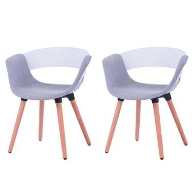 Imagem de Kit 2 Cadeiras ANM6707F Turim Nicole Anima Office PP Branco Revestida 