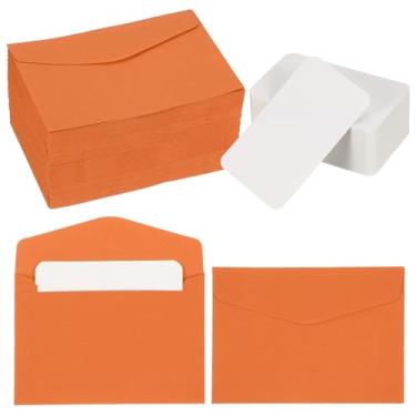 Imagem de PATIKIL Conjunto de 100 mini envelopes com cartões em branco, 11,4 x 8 cm cartões de notas e envelopes em branco para presente de casamento, convite de formatura, feriado, Dia de Ação de Graças, Natal