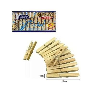 Imagem de 12 Un Prendedor De Roupa Madeira Grande - Águia Branca