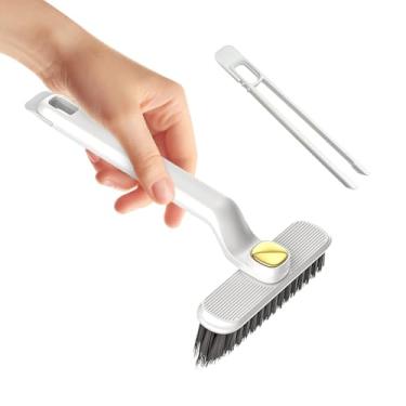 Imagem de EKIND Escova de limpeza de fendas rotativa multifuncional 2 em 1, lacunas de cerdas duras, ferramenta de cantos para banheiro, pisos de azulejo de cozinhas (branco)