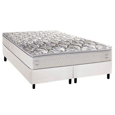 Imagem de Cama Box King: Colchão Ortopédico Herval AG65 Santorini C1604 + Base CRC Corano White (193x203)