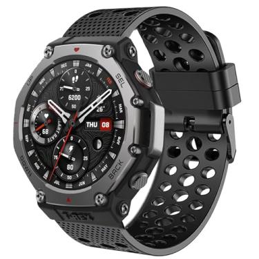 Imagem de Compatível com pulseiras Amazfit T-Rex 3, Lamshaw de liberação rápida de 22 mm, pulseira esportiva de silicone de 20 mm compatível com Amazfit T-Rex 3 de 48 mm, Balance, Cheetah Pro, Cheetah Round