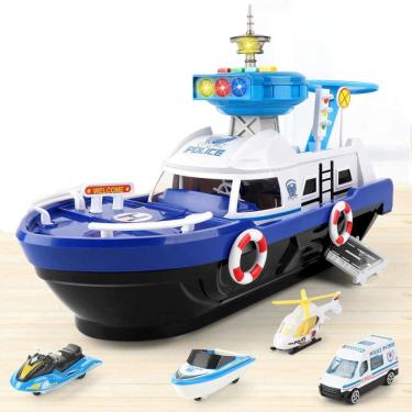 Imagem de Barco Policia Guarda Costeira Som Luz Carrinho Lancha JetSki