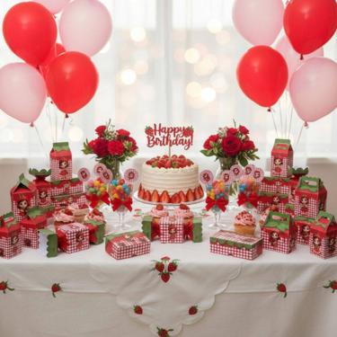 Imagem de Aniversário Moranguinho Kit Decoração e Lembrancinha 50 Peças