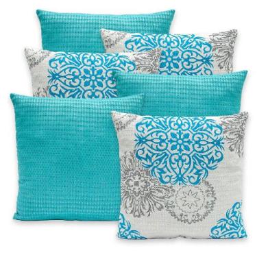 Imagem de Kit 6 Capas de Almofadas Piquet 40x40 Com Zíper Favinho Decoração - Ra