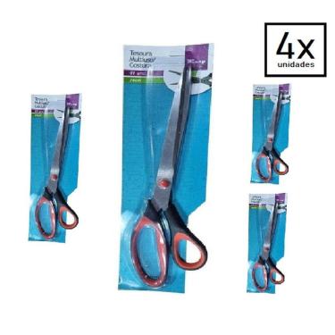 Imagem de Tesoura De Costura Tecido Multiuso Inox Grande 26Cm 4X Pcs