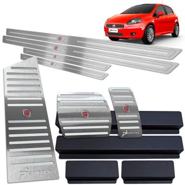 Imagem de Soleira Pedaleira Automático Descanso Punto 2007 2012 Prata