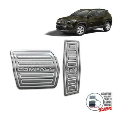 Imagem de Pedaleira Automático Aço Inox Jeep Compass 2022 Prata