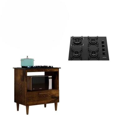 Imagem de Kit Balcão Cooktop Itatiaia 1 Porta com Fogão Cooktop 4 Bocas - KAIKI 