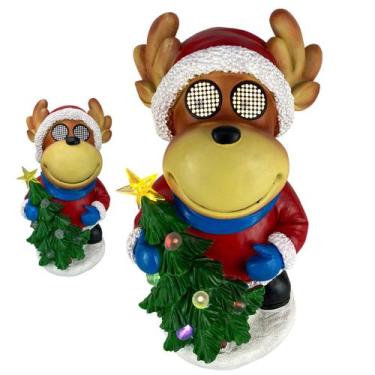 Imagem de Boneco Rena Arvore Natal Led Mexe Olhos Som Musica Natalina Decoraçao 