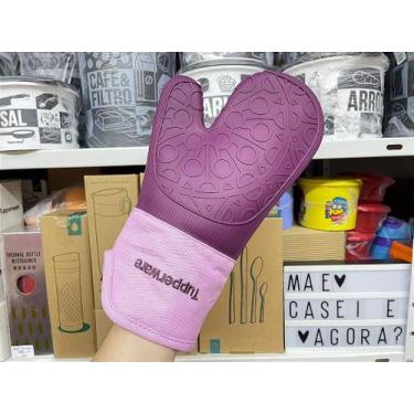 Imagem de Luva Térmica de Silicone Roxa e Rosa para Cozinha - Tupperware