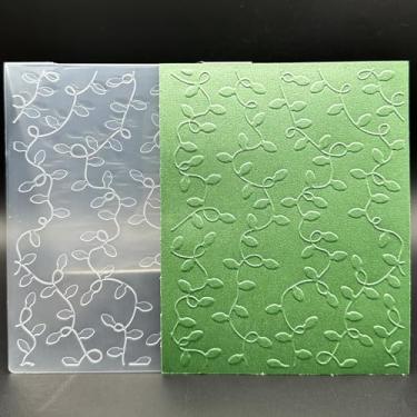 Imagem de Modelo de pasta em relevo de plástico 3D Yezi Vine Vine Texture 12 x 15 cm para fazer cartões, faça você mesmo, scrapbook, papel, artesanato, artesanato, scrapbook, artes, suprimentos, scrapbook