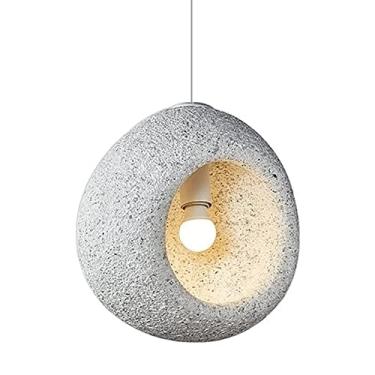 Imagem de Luminária pendente em forma de bola, personalidade criativa, lustre moderno de resina japonesa, base E26/27, luminária suspensa de teto para restaurante, estúdio, bar, loja de roupas, altura