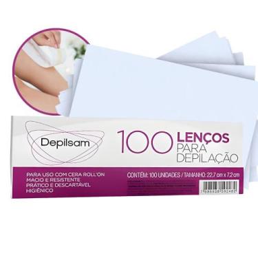 Imagem de Lenços para Depilação Uso com Cera RollOn Depilsan 100 Unidades - Depi