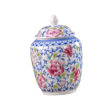 Imagem de Ioensy Vaso de chá de porcelana chinesa, jarra de gengibre colorida, jarra de cerâmica tradicional para armazenamento, vaso decorativo para chá a granel em