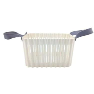 Imagem de Cesto Organizador Multifuncional 19,5x14x11,5cm Plástico Resistente com Alça para Casa Banheiro Lavanderia Escritório (Branco)