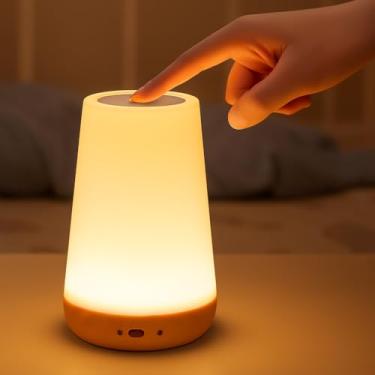 Imagem de Luminária de Mesa Portátil Led Abajur Adequada Para Quarto Sala Decoração Touch Sem Fio USB Iluminação Com Mudança de Cor Touch Recarregável, Design Minimalista