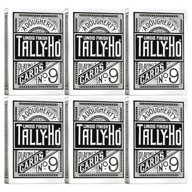 Imagem de Tally-Ho Signature Series Black Edition Playing Cards – 6 Deck Set, Thin Crushed Stock, Premium Special Edition Decks for Cardistry, Magic Tricks & Poker