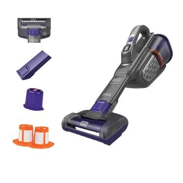 Imagem de BLACK+DECKER Aspirador de pó portátil sem fio recarregável para pêlos de animais domésticos e carro Furbuster portátil AdvancedClean+ (HHVK515JP07)