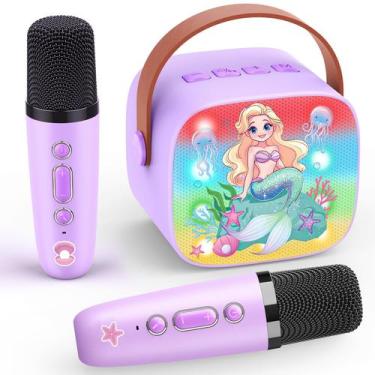 Imagem de Máquina de karaokê Webspidee Mermaid Mini com alto-falante Bluetooth