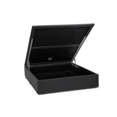 Imagem de Cama Box Baú Casal Extremo Reforçado Xerife Móveis Sintético Cinza 41x138x188