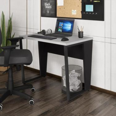 Imagem de Escrivaninha Mesa Escritório 90cm Multimóveis Cr25326 Cinza Preto