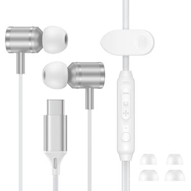 Imagem de Fones de ouvido com fio para iPhone 17 Pro Max USB C para iPhone 17 17 Pro 17 Air 16E 16 Pro Max 15 Plus 15, fones de ouvido USB tipo C com microfone, fones de ouvido para Samsung Galaxy S25 Ultra S24