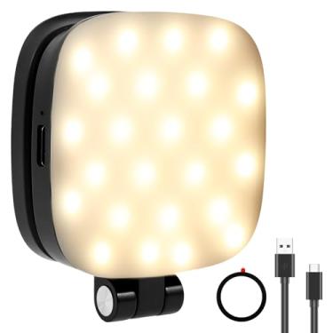 Imagem de Luz magnética para selfie, luz de telefone com brilho ajustável de 5 níveis, cabeça giratória dupla, luzes de preenchimento de anel de selfie LED de 360° para selfies, fotografia, videoconferência