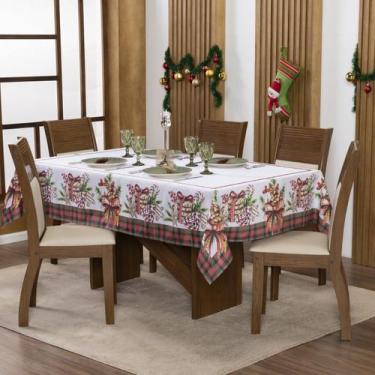 Imagem de Toalha De Mesa 2,20x1,50 6 Lugares Natal Natalina Retangular - Nalu Ca
