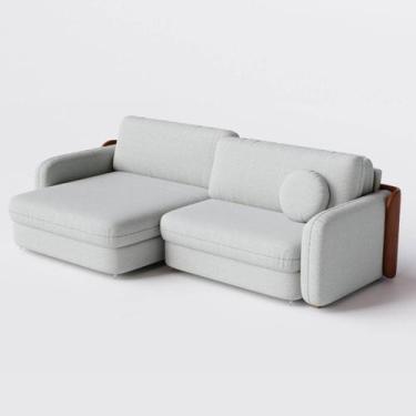 Imagem de Sofá Sem Caixa New Denver 2,22m em Linho Bege Mesclado - Home Mobily