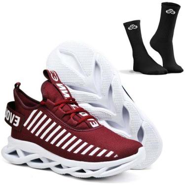 Imagem de Tênis Easy Style Feminino Evoltenn Solado Trançado Moderno + Meia, Bor