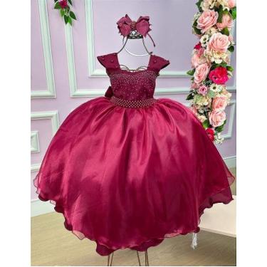 Imagem de Vestido Longo Valentina Marsala para Meninas - Giovanella, Falu red, 1