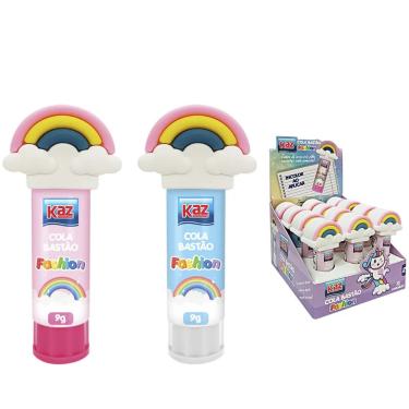 Imagem de COLA ESCOLAR BASTÃO FASHION ARCO-IRIS - 9G - KZ5018 - KAZ