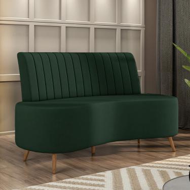 Imagem de Sofá Living Decorativo 2 Lugares 1,60M Katara Verde Escuro Veludo G33 - Gran Belo
