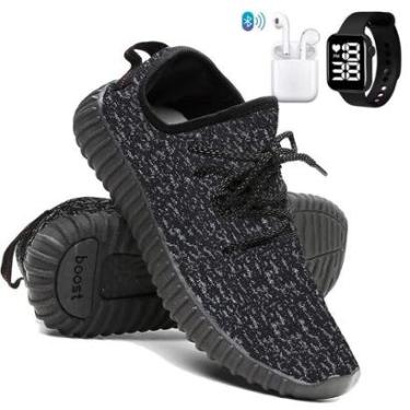 Imagem de Kit Tênis Para Corrida Academia Masculino Super Leve e Macio com Fone e Relógio-Masculino