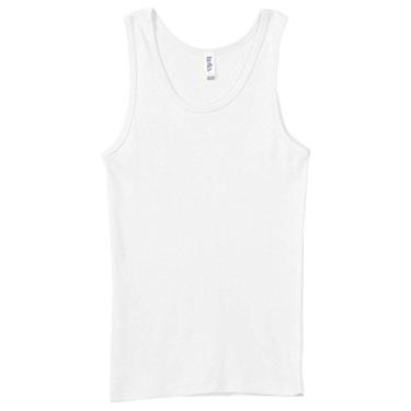 Imagem de Camiseta regata feminina canelada de algodão de 142 g Bella, Branco, Large