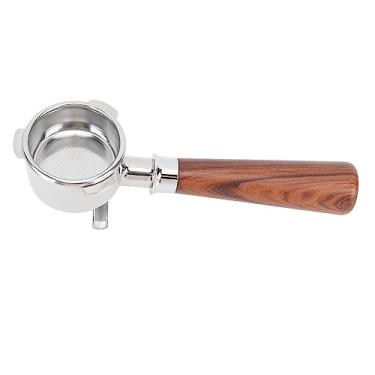 Imagem de Pilipane Filtro de café de 54 mm de aço inoxidável Portafilter peças de reposição divisor de bico duplo para máquinas de café 870 880 cabo de madeira premium durável (ramo ácido vermelho tipo A1)
