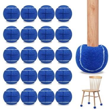 Imagem de ZHUOKECE Pacote com 30 bolas de tênis pré-cortadas a granel para pernas de móveis, bola de tênis, capas de pés para bola de proteção do chão (azul escuro)