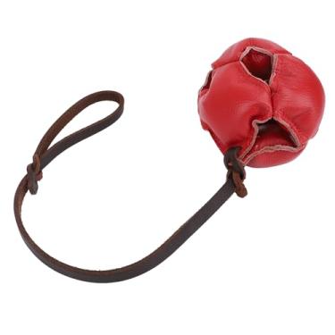 Imagem de YOUTHINK Treinamento de Cachorro Mastigar Bola de Treinamento de Cachorro Corda de Couro Brinquedo de Mastigar para Cães Pequenos e Médios Exercício Interativo Alívio de Ansiedade (Vermelho)