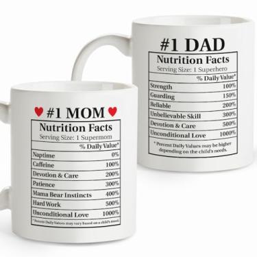 Imagem de Fatbaby Canecas de café para pai e mãe, presentes de dia das mães para mãe e pai, presentes de chá de bebê de Natal para novos pais, xícara de chá de 325 ml