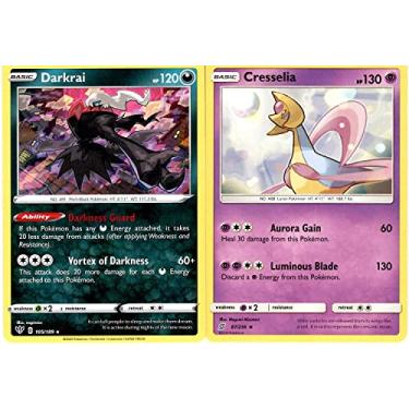 Imagem de Pokemon Darkrai 105/189 & Cesselia Legendary Card Set - Darkness Ablaze - Sword & Shield - Rare Card Lot